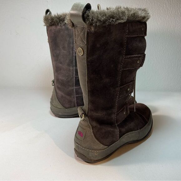 THE NORTH FACE Womens Abby IV Waterproof Suede Leather Boots US 6 Brown/Fuschia - Picture 10 of 16